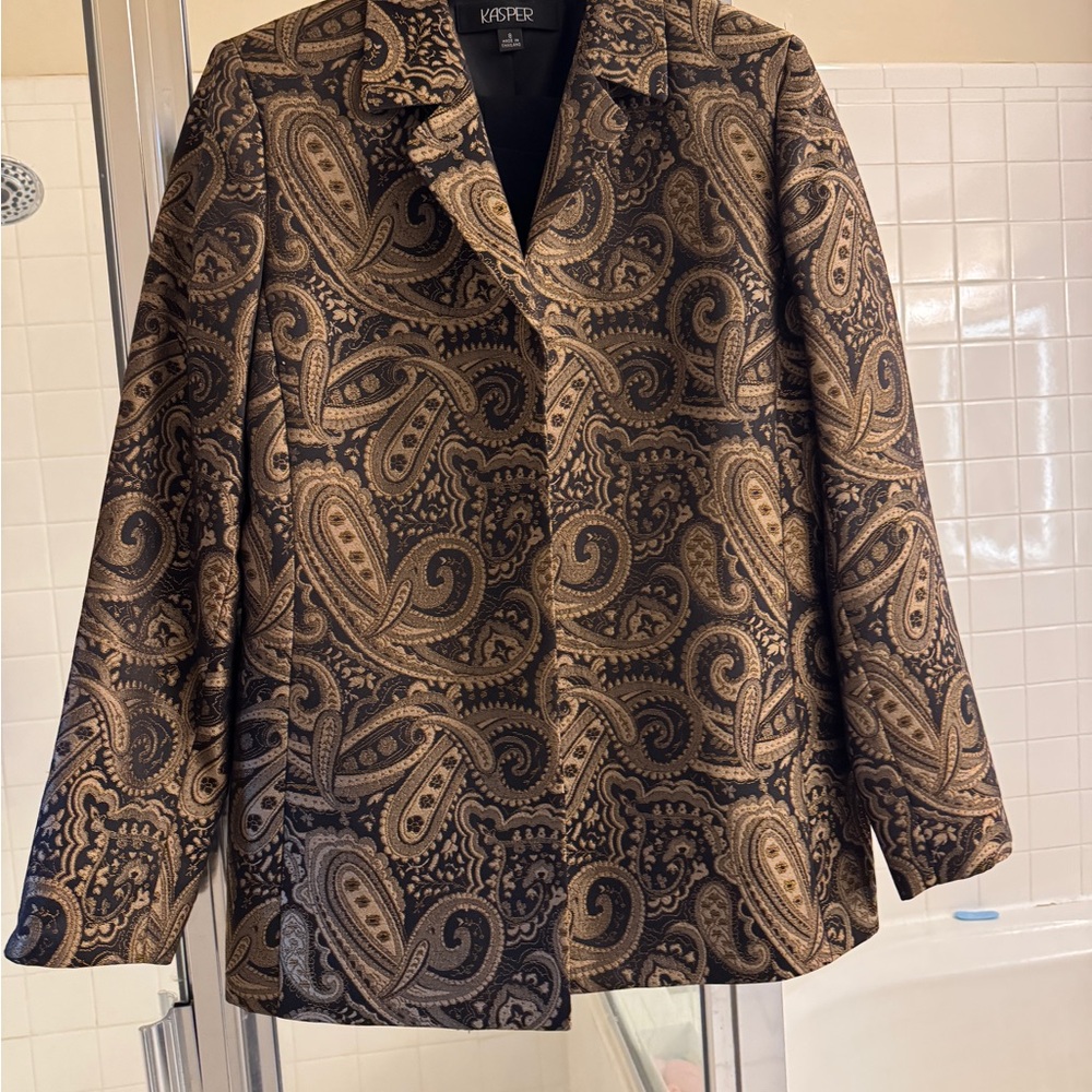 Kasper Women's Paisley Blazer - Black and Brown